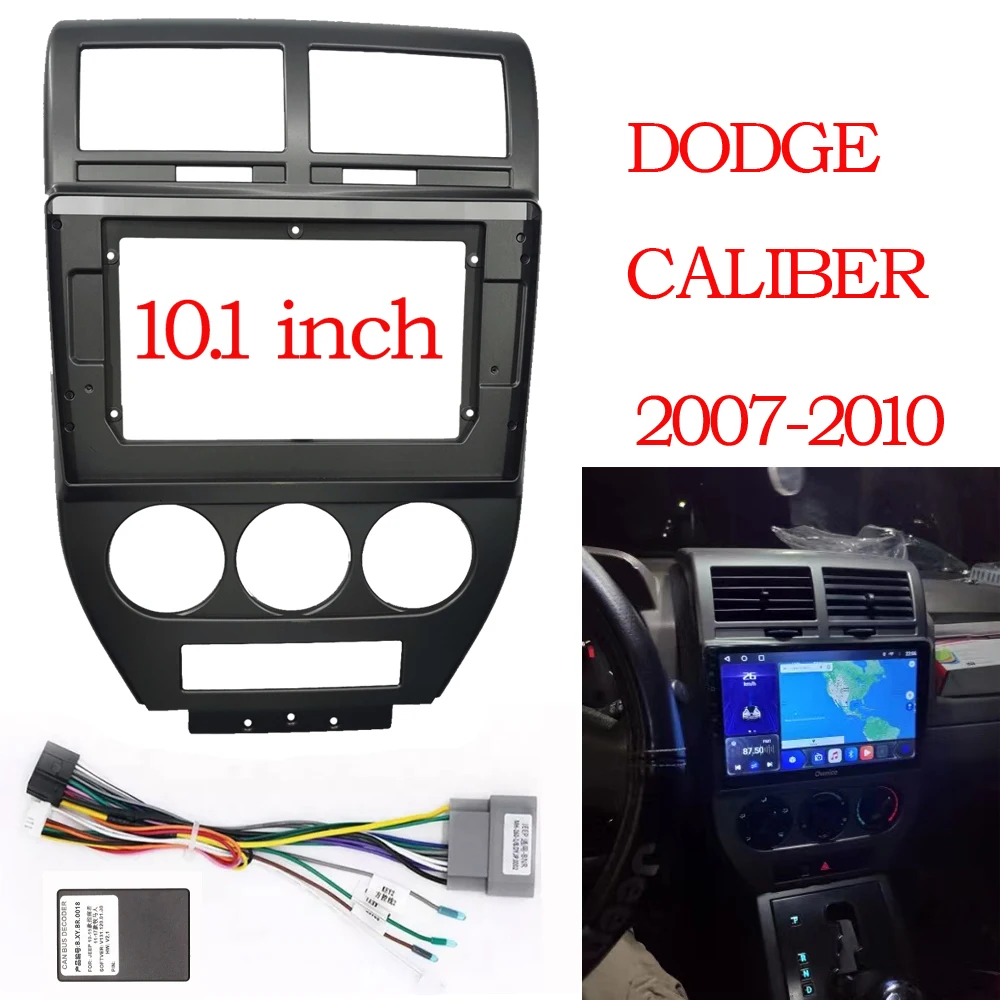 WQLSK 10.1 inch Fasxia Car Audio Frame Car Radio Fascia,gps navigation fascia panel suitable For DODGE CALIBER 2007-2010