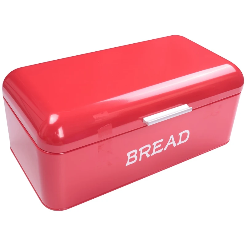 Square Retro Kitchen Storage Box Flat Cover Bread Box European Kitchen Storage Box