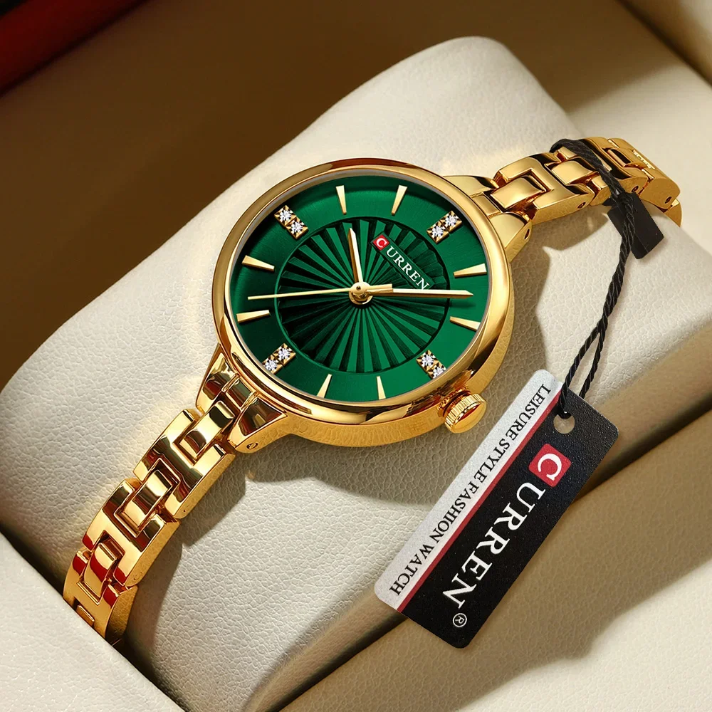 CURREN 9097 Luxury Woman Wristwatch Elegant Waterproof Stainless Steel Watch for Ladies Dress Diamond Quartz Women Watches Reloj
