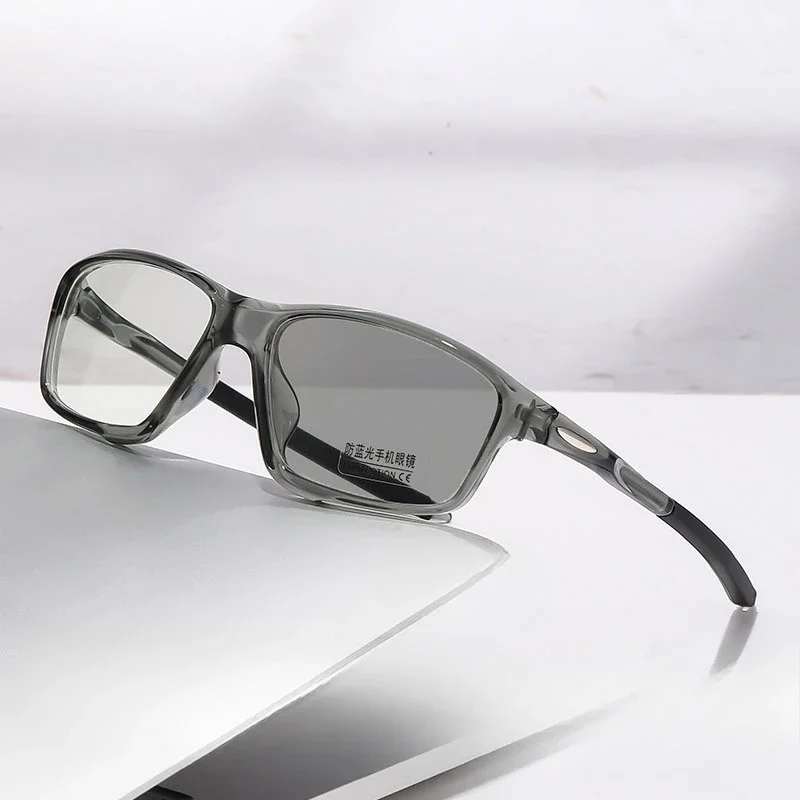 0-50 ~ -75 광변색 색상 근시 안경 초경량 버전 학위 안티 블루 라이트 플랫 안경 선글라스 스포츠