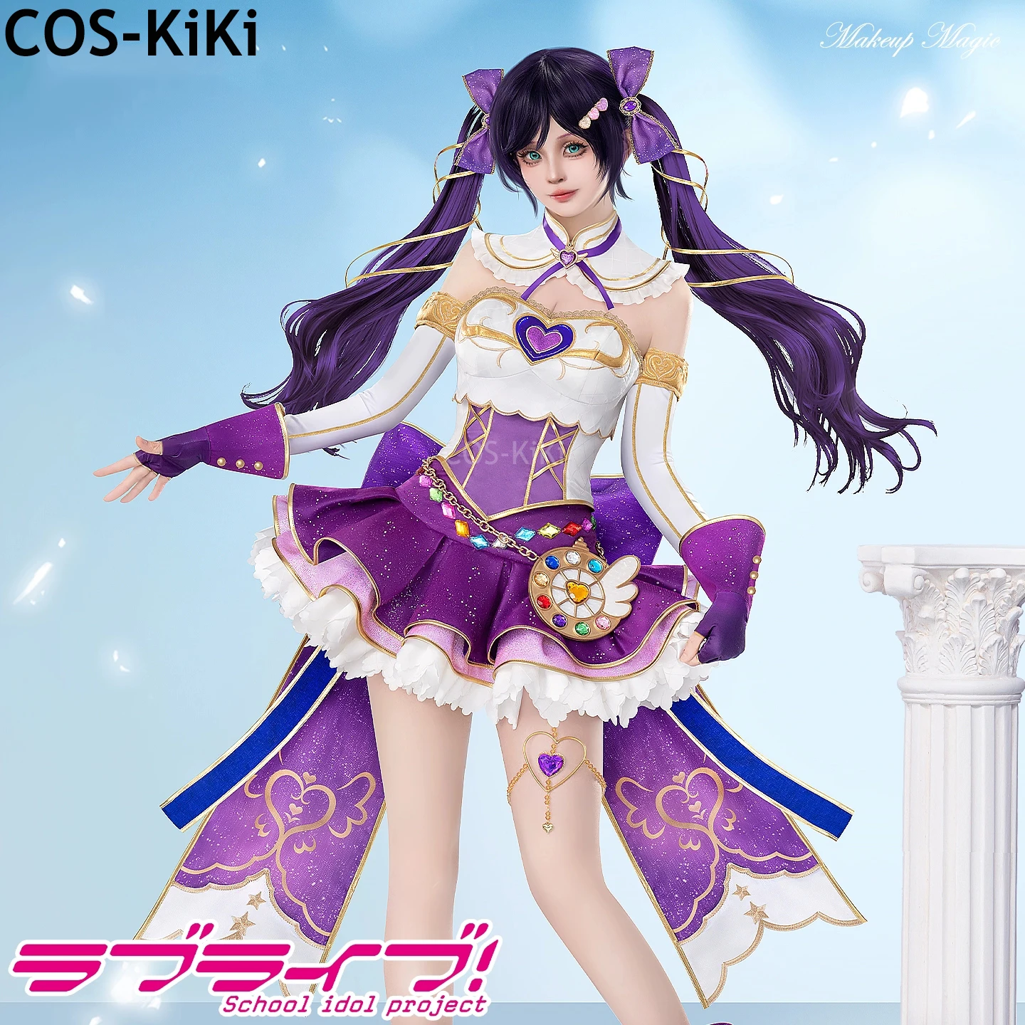 

COS-KiKi Anime Lovelive Tojo Nozomi Makeup Magic Awakening Game Suit Lovely Dress Cosplay Costume Halloween Party Outfit Women
