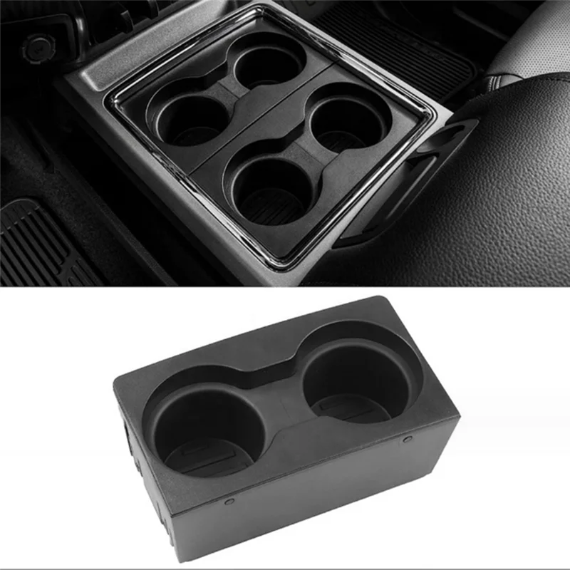 A71Z 1 PCS BC3Z-7813562-AA Front Center Console Cup Holder Insert Double Hole Cup Holder Black For Ford F250 F350 2011-2016