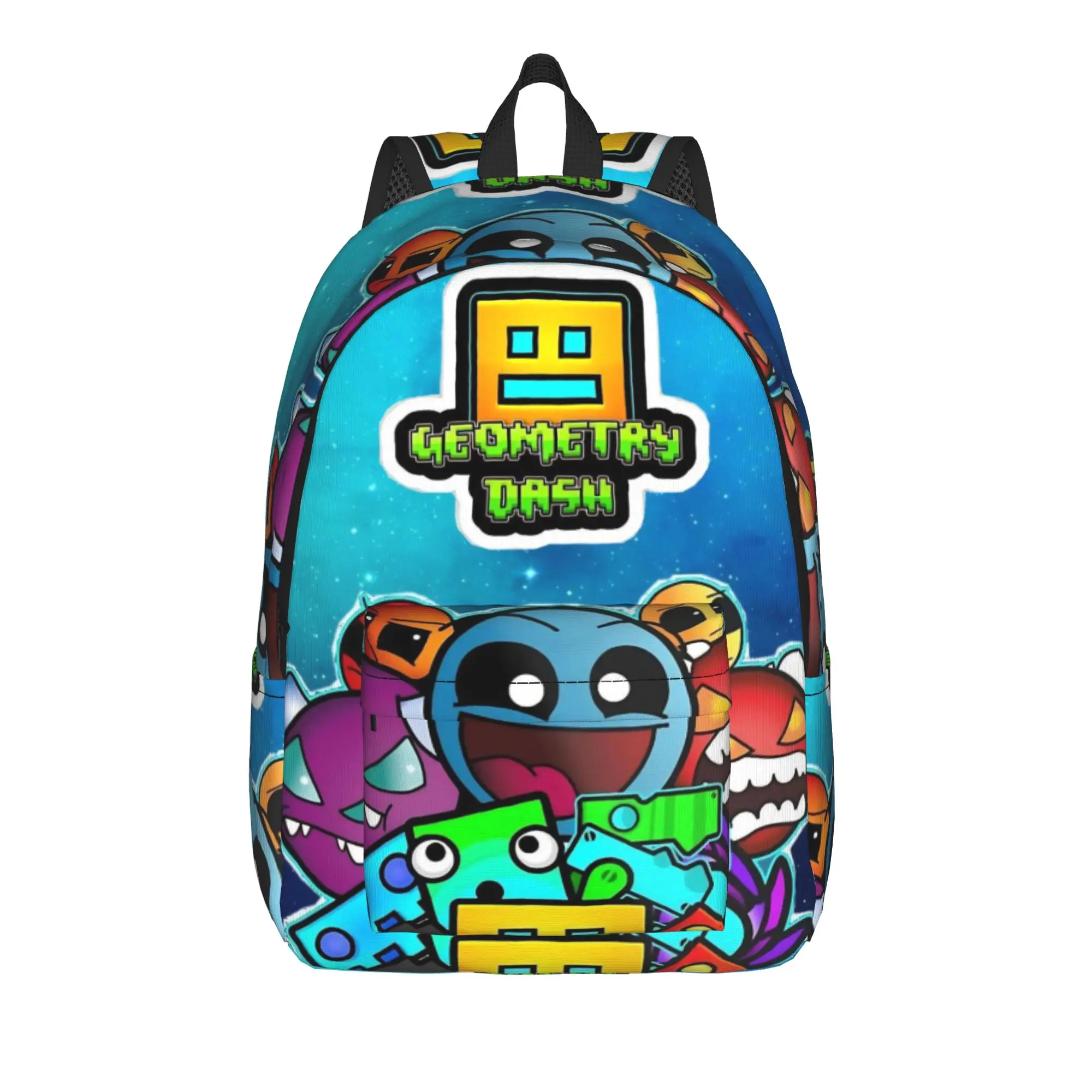 Geometry Dash Games Backpack for Men Women Casual High School Hiking Travel Daypack  Laptop Canvas Bags with Pocket