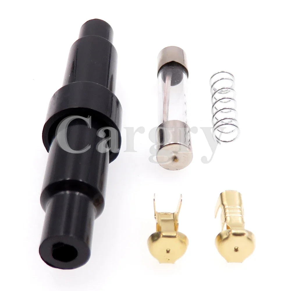 1 Set 5*20mm 6*30mm AC Assembly Screw Type Plastic Housing Fuses Casings Fuse Box Black 5x20mm 6x30mm Glass Tube Fuse Holder