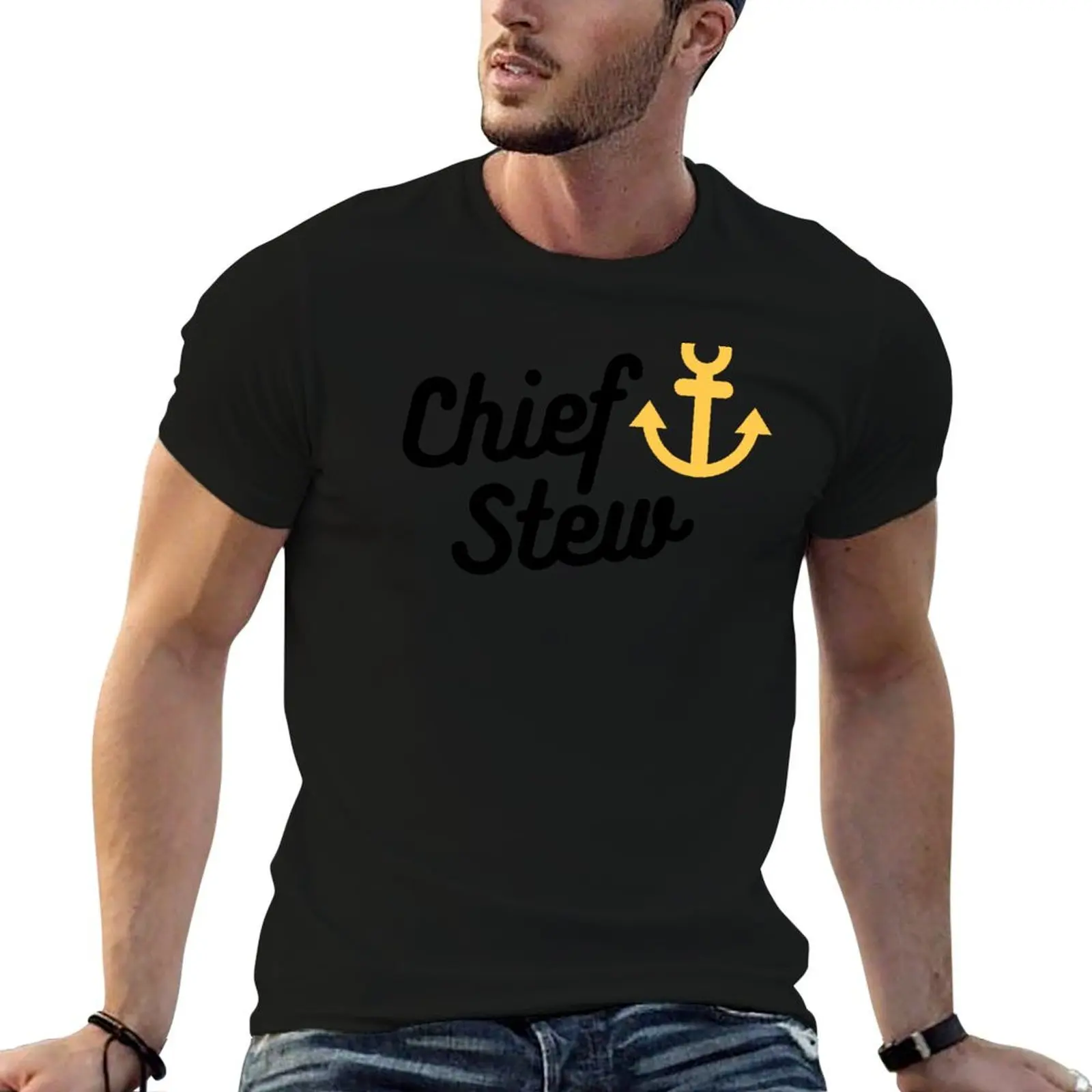 Yacht Crew - Chief Stew AKA Chief Stewardess T-Shirt Fashion Letter Print T-Shirt