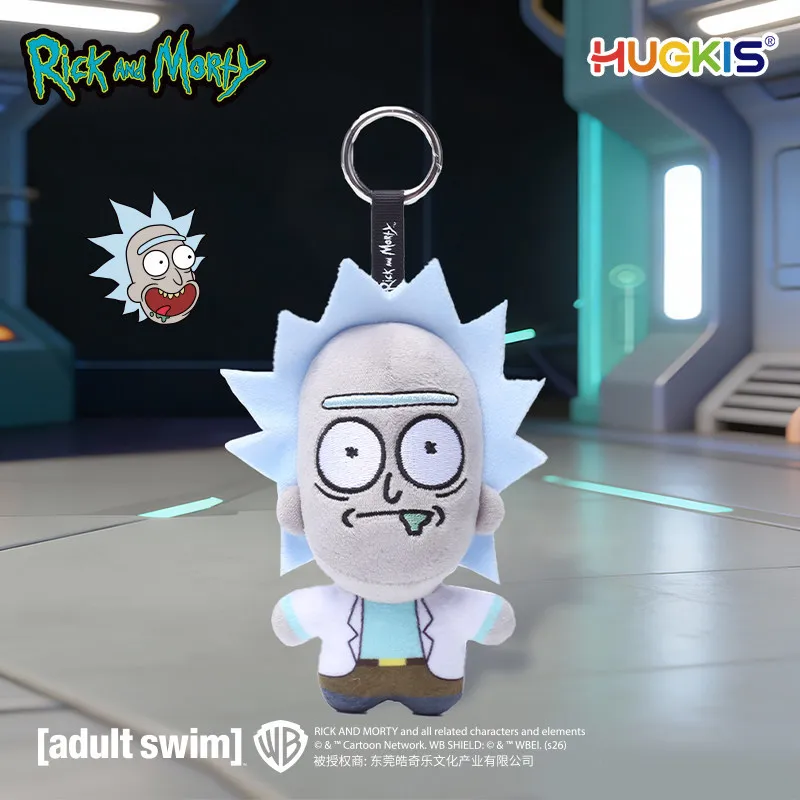 HUGKIS Ufficiale Rick And Morty Portachiavi Peluche Ciondolo Giocattoli di Tendenza Charm per Borsa Zaino Bambola Ornamento Regali da Collezione