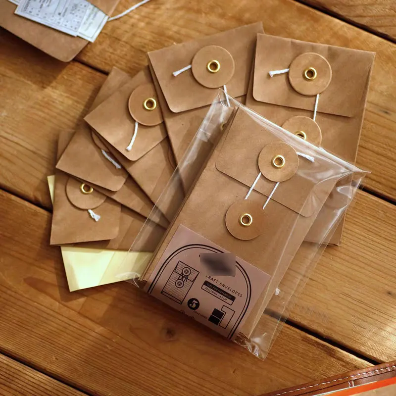 5Pcs/Lot Mini Kraft Paper Envelope Storage Bag Accessories  Paper Travel Notebook Letter Photos Journal Storage Budget Envelopes