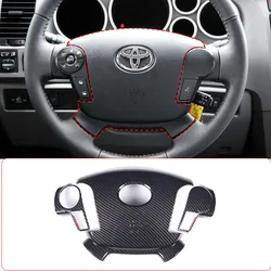 For Toyota Tundra 2007-2013 ABS Carbon fiber/Matte black Car Steering Wheel Decorative Panel Cover Sticker Car Accessories