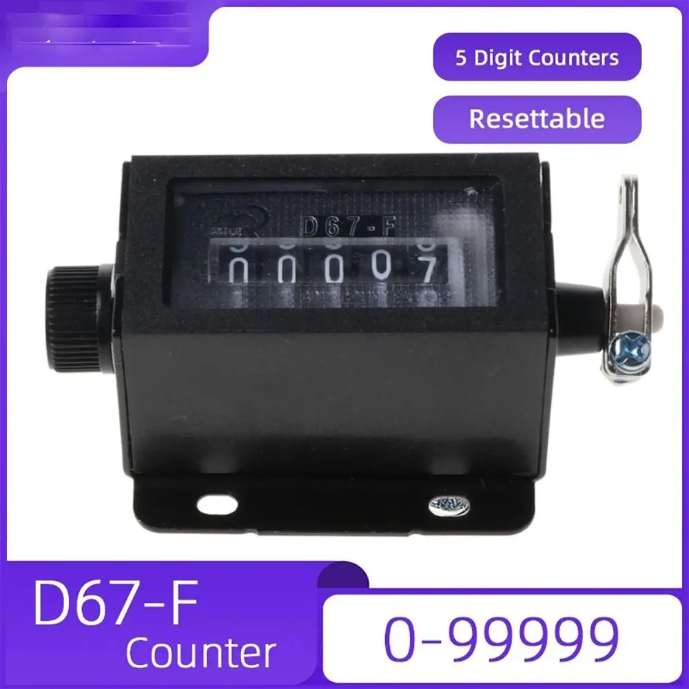 Digit 0-99999 Counter Metal Pull Stroke D67-F Mechanical Resettable Lap Counter Pitch Pull Counter for Press Printing Spinnery