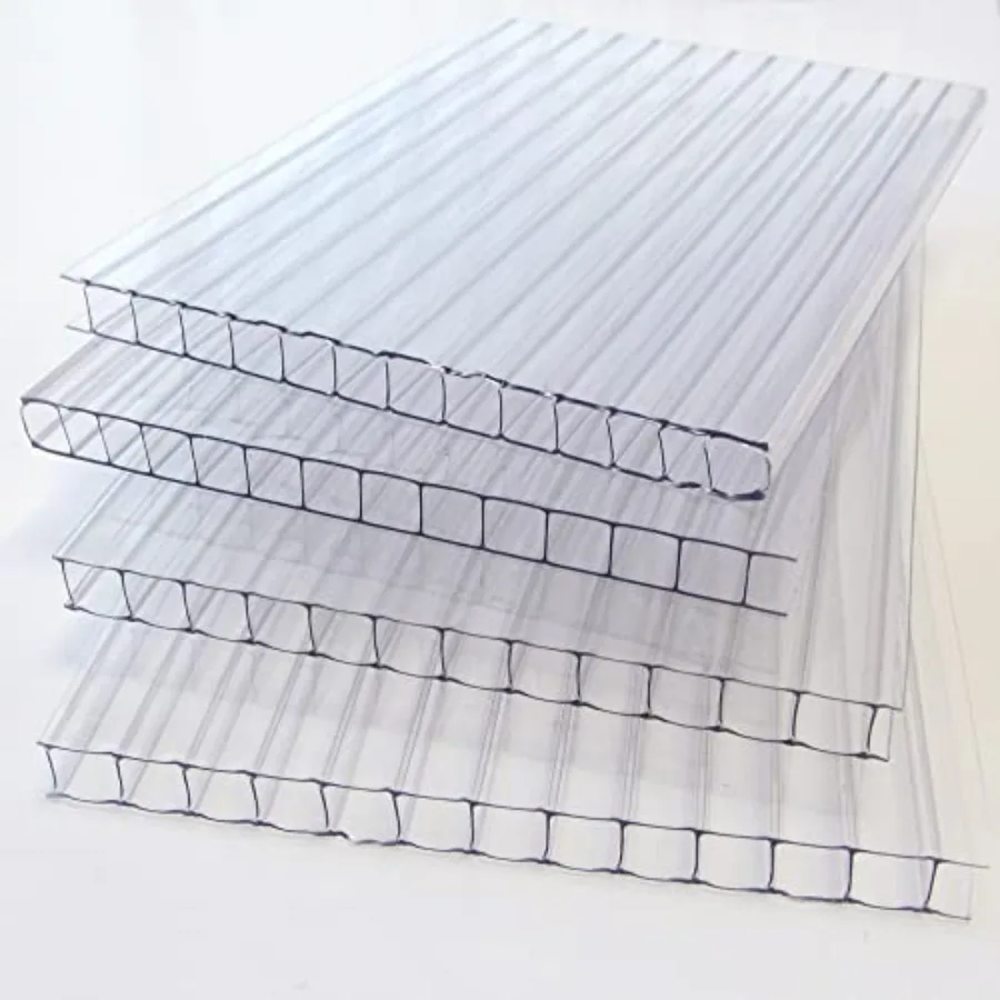 Clear Twinwall Polycarbonate Sheets 10mm Greenhouse Roof Panel Roofing Covering Outdoor Garden All-Weather, 24
