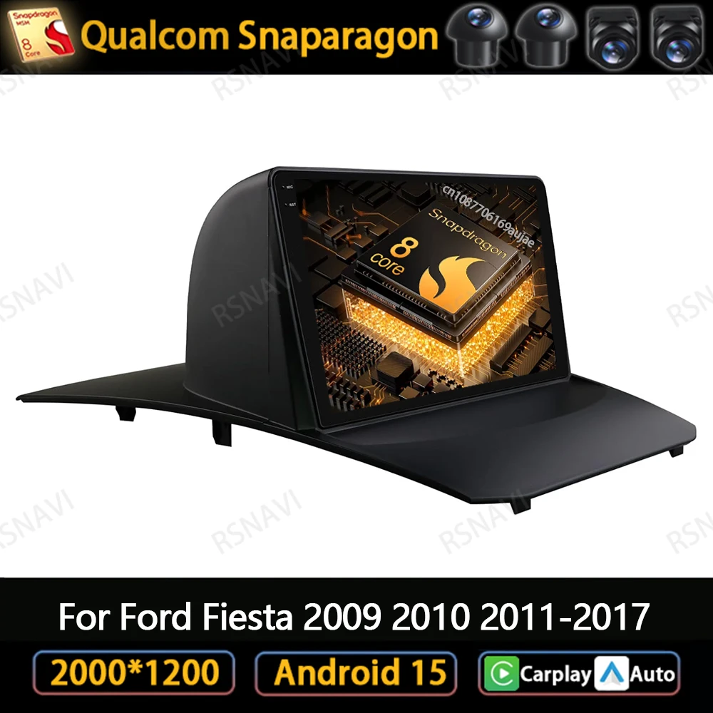 

Android 15 Car Radio For Ford Fiesta 2009 2010 2011-2017 Viedo Player QLED Qualcomm Navigation DVD Multimedia 4G LTE 5G WIFI GPS