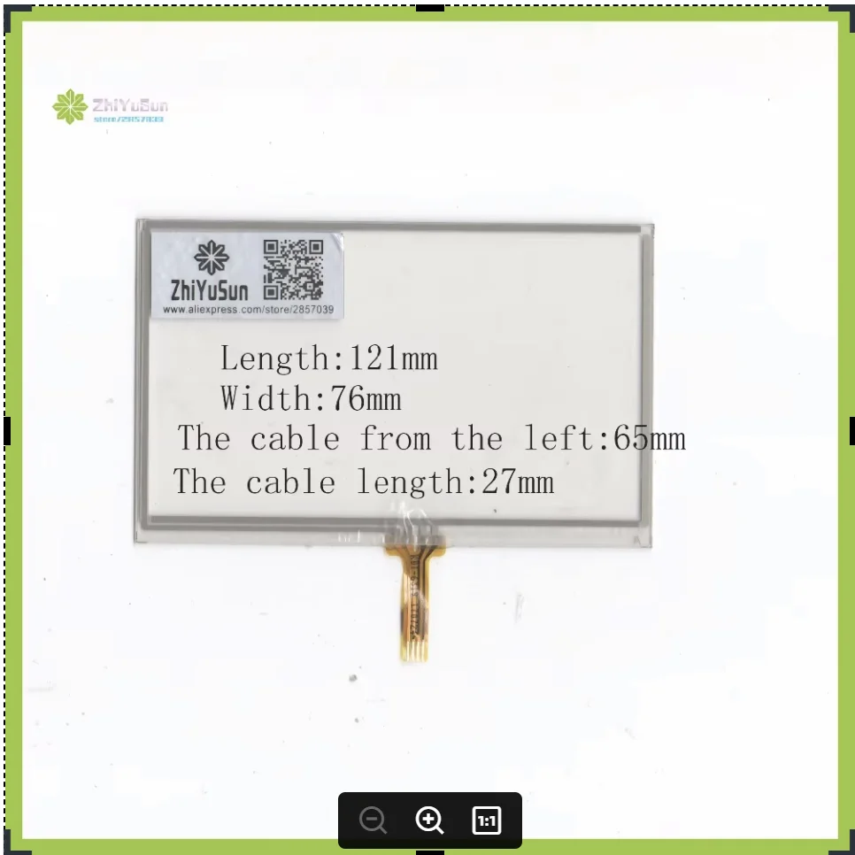 

ZhiYuSun KDT-6319 5Inch 120mm*76mm 4Wire Resistive TouchScreen Panel Digitizer this is compatible 120*76
