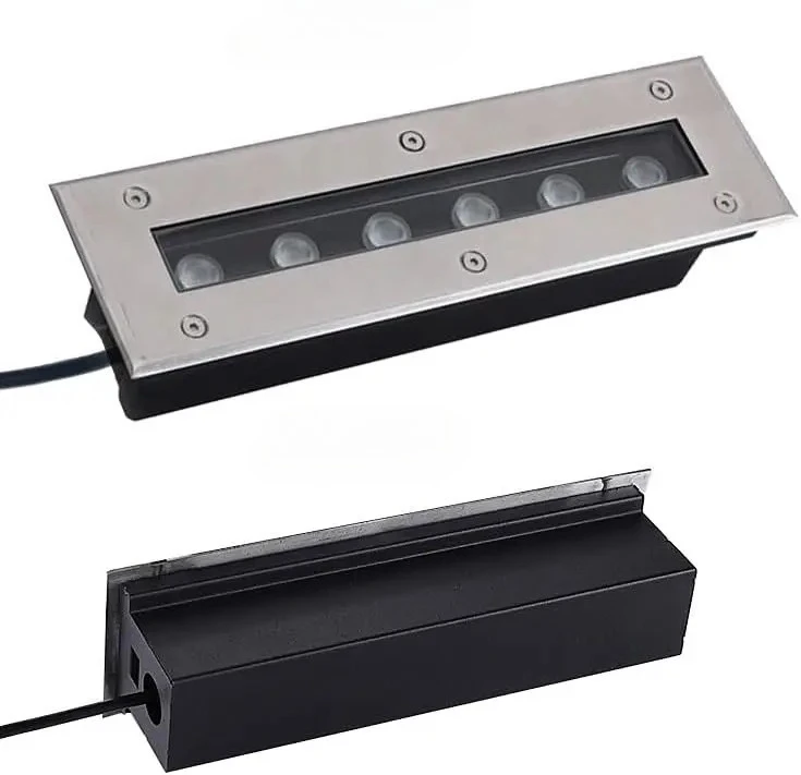 IP67 Waterproof Rectangular Linear Recessed Underground LED Light Outdoor Garden Walkway Pathway Landscape Spotlight