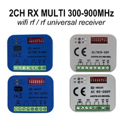 Universal Tuya Wifi Garage Door Receiver RX-Multi 300-900MHz 2CH Smart Relay RF Control Module Work With Alexa Google Home