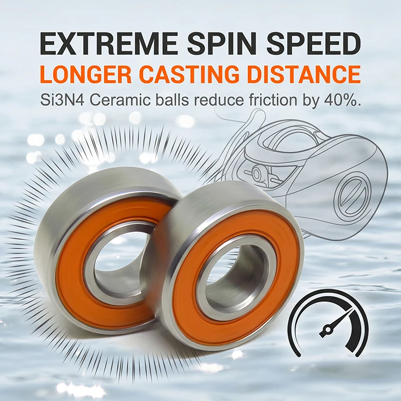 5pc Reel Bearing S684 RS CB 4x9x4mm ABEC7 Stainless Steel Hybrid Ceramic Bearing Without Grease Fast Turning S684C 2OS RC Bearig