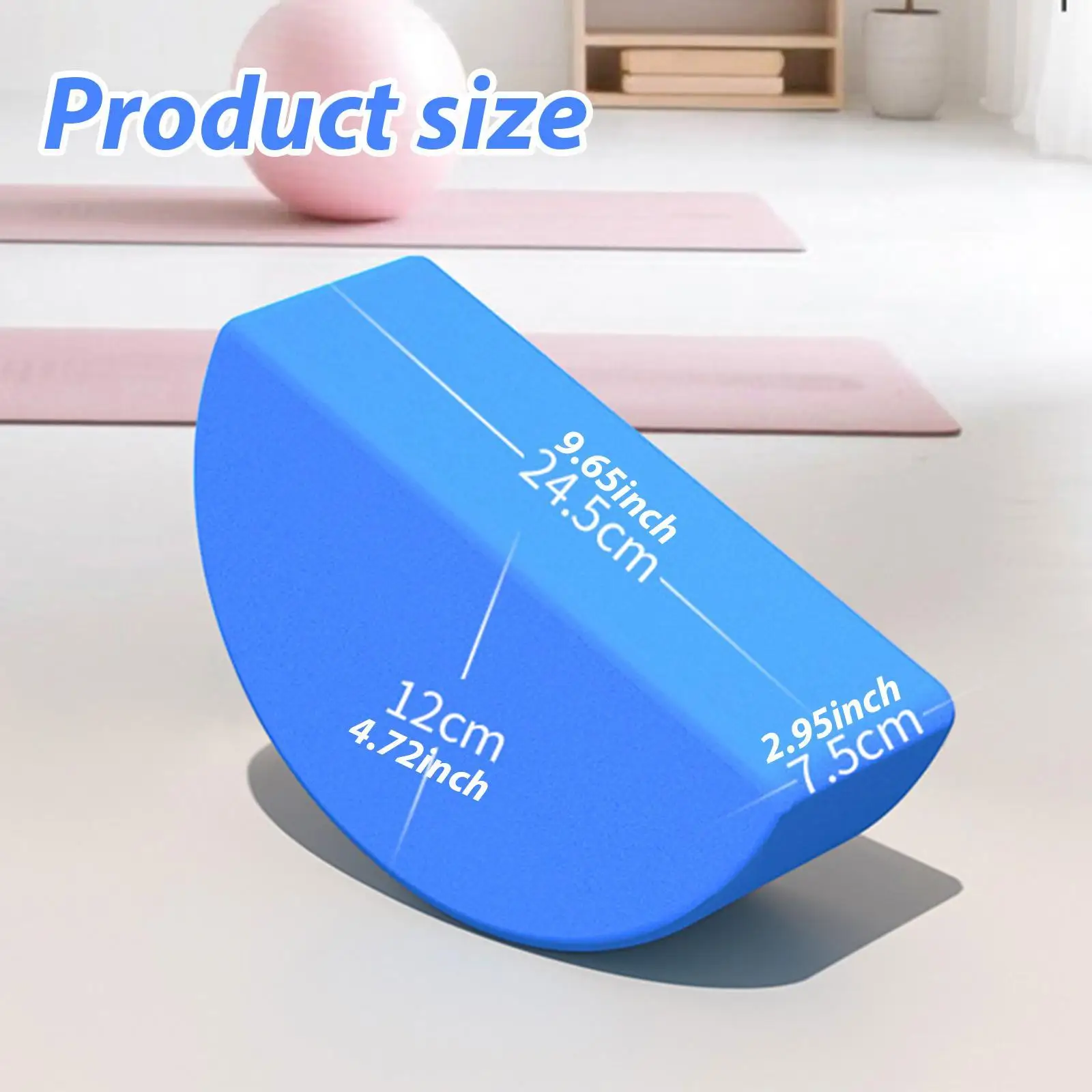 Yoga Brick Ergonomic Half Moon EVA Block Support Cushion for Meditation Travel Fitness Training Adult Use