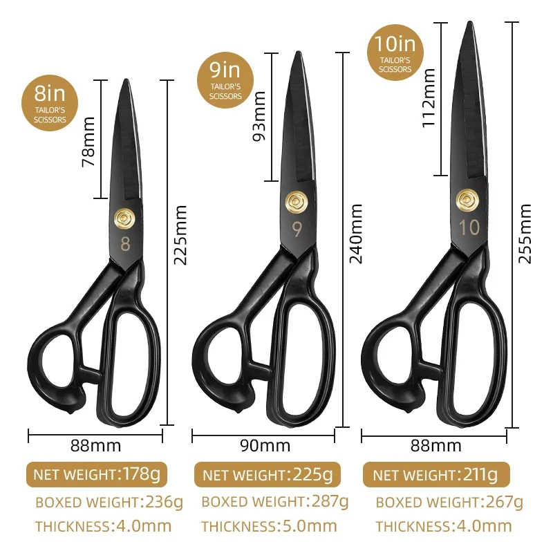 8-12 cali nożyczki do cięcia szycie cięcie metalu duże nożyczki tkanina skórzana DIY materiały krawieckie domowe nożyczki pogrubiające