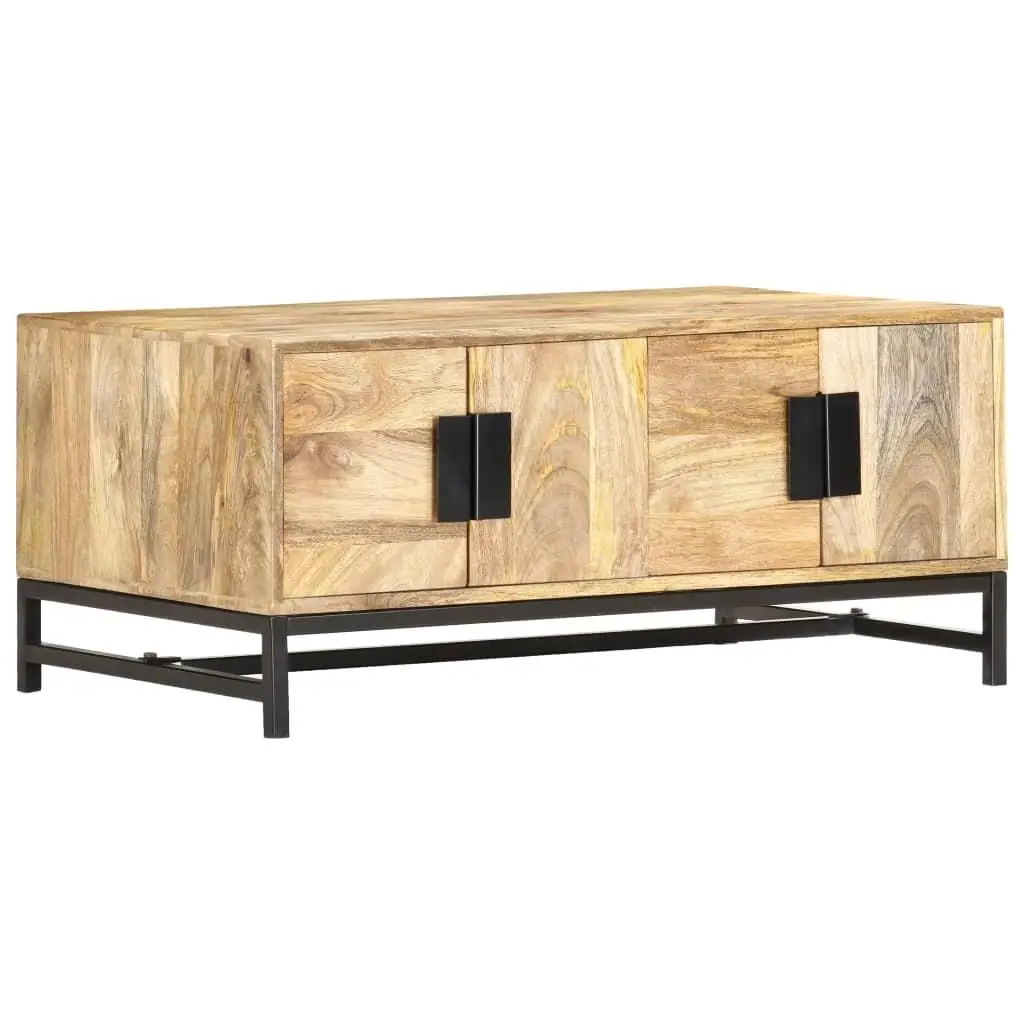 Solid Wood Coffee Table 35.4x21.7x15.7 - Stylish Rustic Design for Living Room