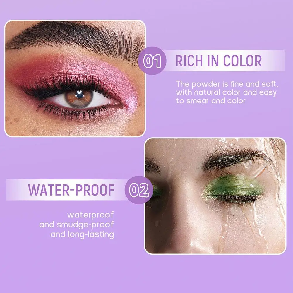 لوحة ظلال عيون لامعة مقاومة للماء ومقاومة للعرق باللون الأخضر والأزرق غير لامعة لهالوين بانك، مظهر مكياج جريء داكن