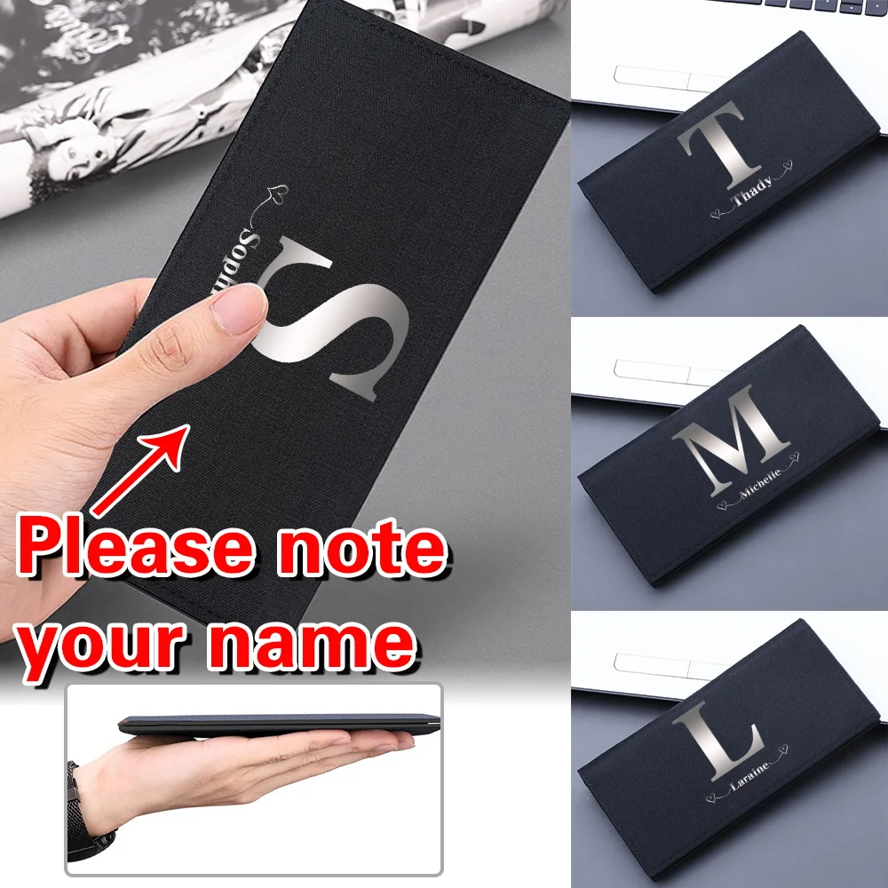 

Персонализированный индивидуальный кошелек с именем, мини-держатель для карт, простой мешочек для монет, пакет для хранения кредитных карт, карманная книга высшего качества