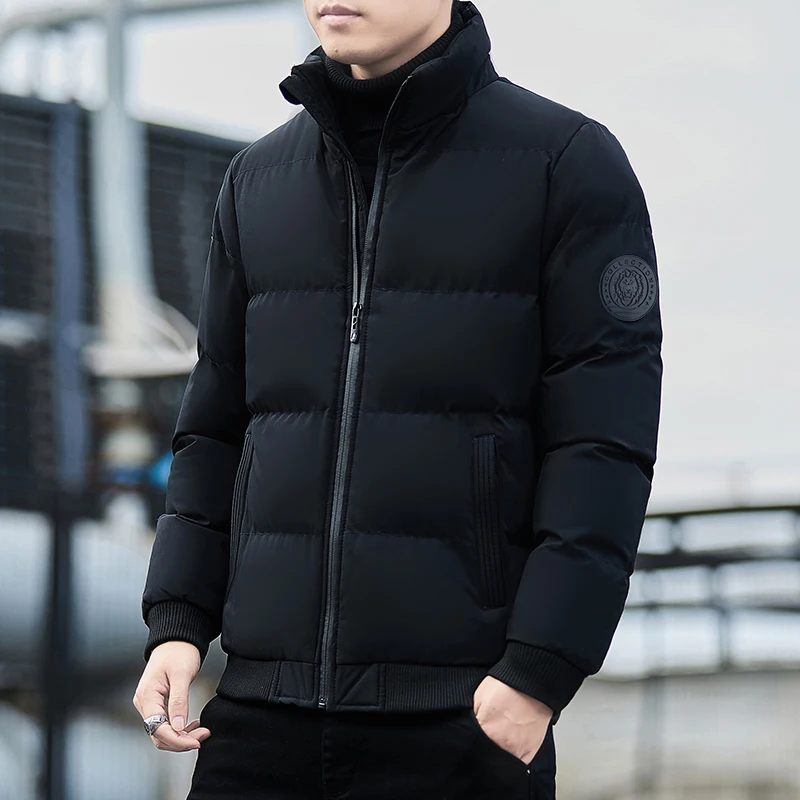High-quality fashion versatile multi-color cotton jacket, lined and thickened winter coat with stand-up collar and down-filled c