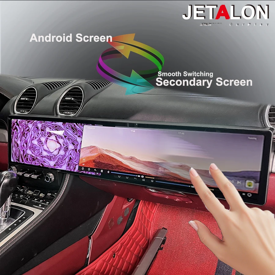 Dual 12.3“ Screen Android15 Multimedia For Porsche 718 Cayman 2016-2023 4G Wifi Video Stereo GPS Navigation BT Wireless Carplay