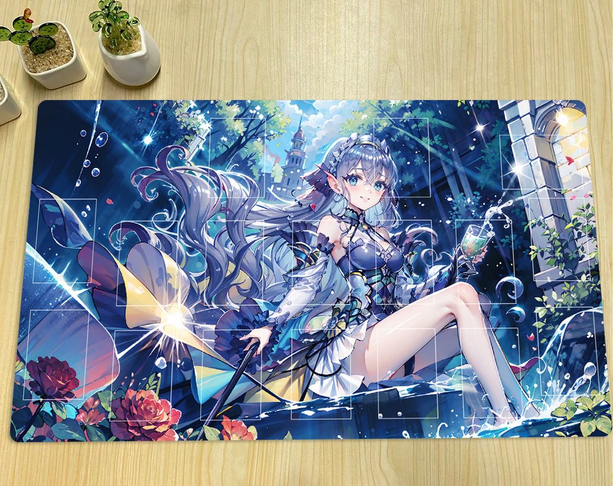 YuGiOh Tearlaments Kitkallos Mat TCG CCG Playmat Board Game Duel Mat Trading Card Game Mat Anime Mouse Pad Free Bag 600x350x2mm