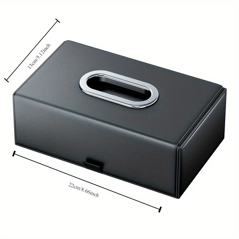 1 high-end car tissue box PU leather car tissue box, elegant stitching, durable armrest storage, efficient use of internal space