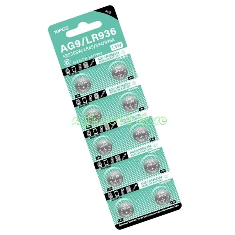 Alkaline Button Cell Battery LR936 10PCS Pack Batteries Replace LR45 394 AG9 AG12 LR43 AG7 LR927 AG5 LR754 For Remote Control