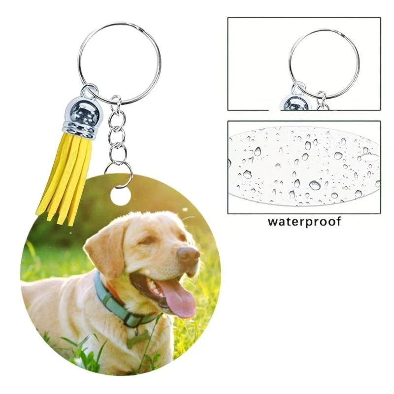 

G7NC 80 Pieces Double Sided Sublimation Keychain Set with Aluminum Blanks and Tassels Decorations Heat Transfer Keyrings