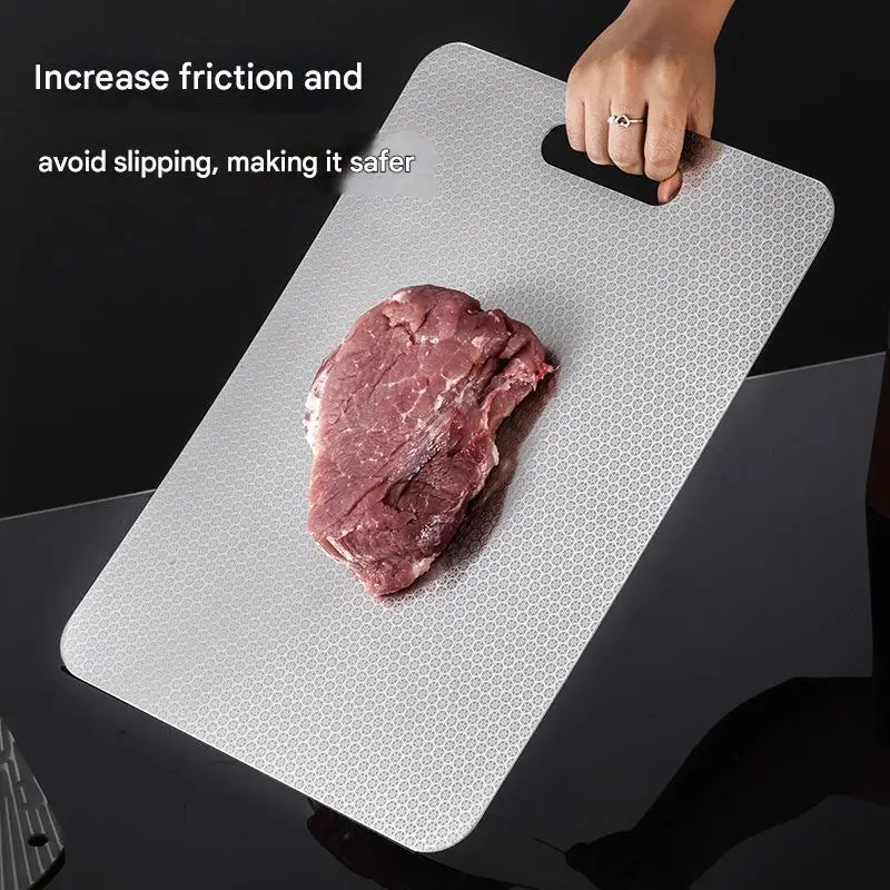 1pc Stainless Steel Panel and Chopping Board Kitchen Household Thickened Double Sided Cutting Board Block Kneading Dough Board