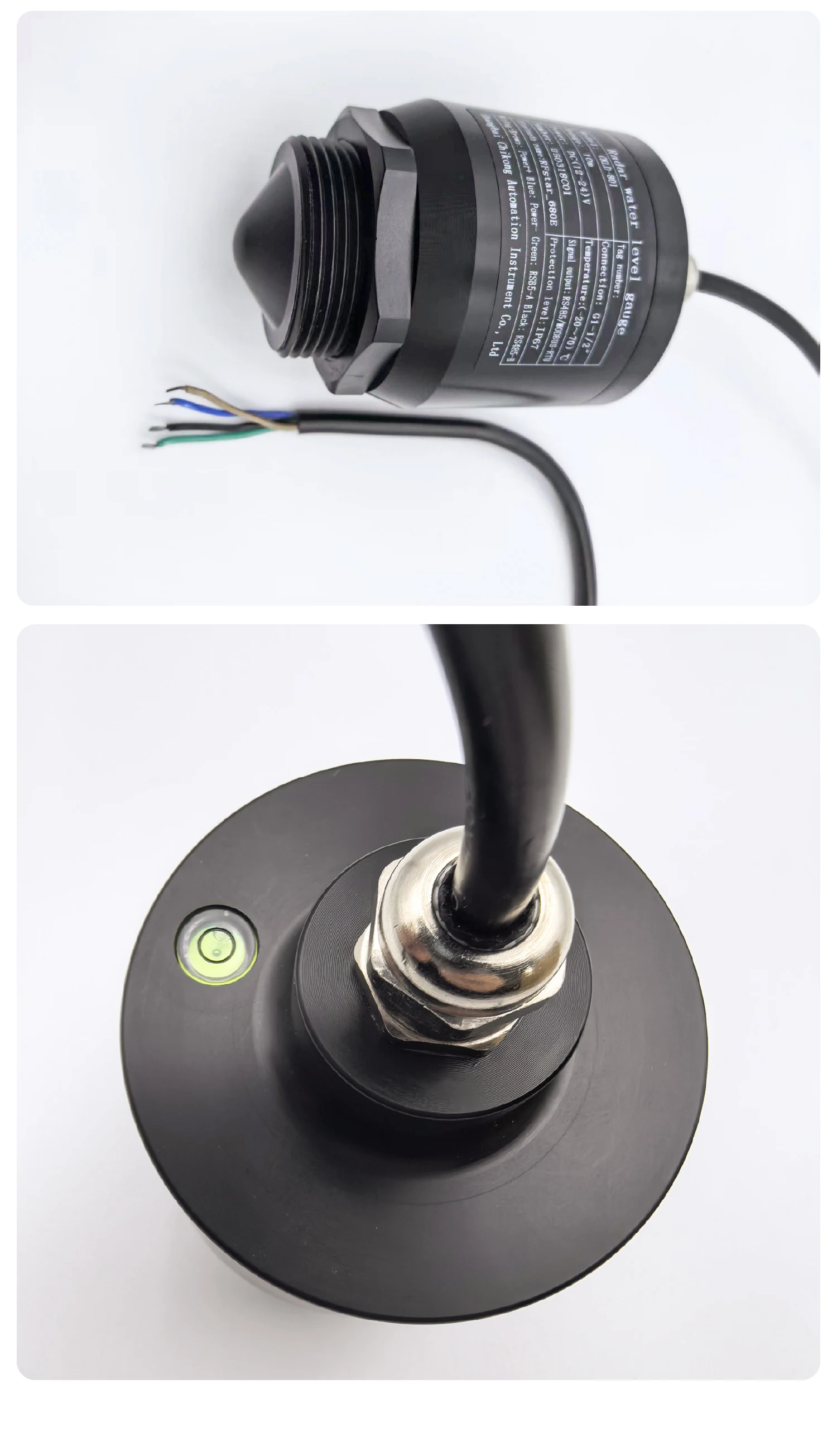 80GHz Radar Level Sensor Non Contact Water Level Meter RS485 4-20mA Stainless St