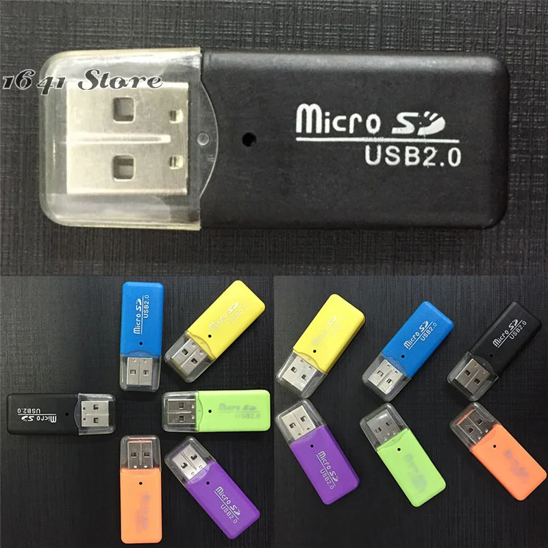 1pc Hot Mini USB SD/MMC Memory Card Reader 480Mbps For Computer Laptop Random Color