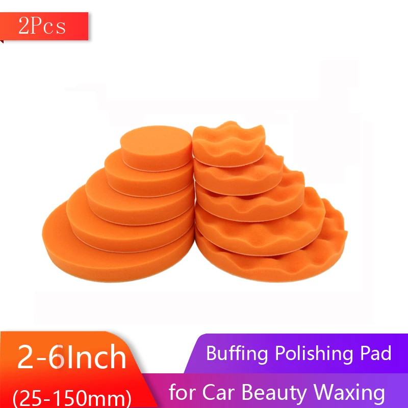 2 Inch-6 Inch Sponge Foam Polishing Pad Buffing Pads Car beauty Waxing Polishing Plate Hook and Loop For Car Polisher Buffer 