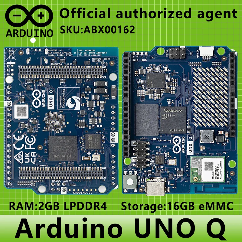 arduino-uno-q-2gb-lpddr4-16gb-emmc-abx00162-qualcomm-qrb2210-mpu-stm32u585-mcu-ai-sbc-carte-de-developpement-italienne-d'origine