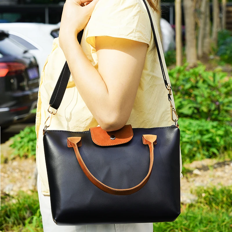Ladies PU Leather 11/13/14/16 Inch Laptop Bag Handbag Simple Color Blocked Ultra lightweight carrying  Commuting Bag For Macbook