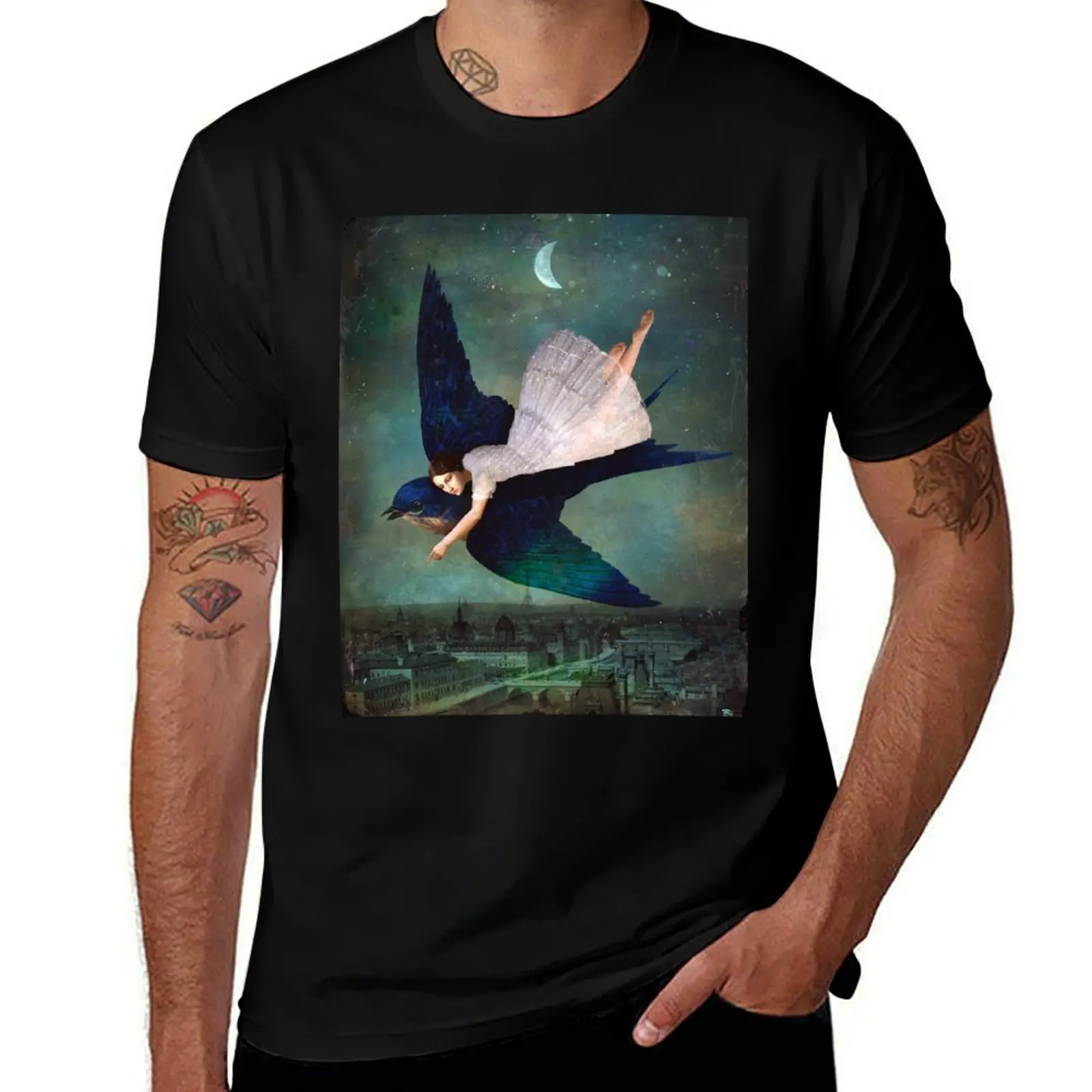 fly me to paris T-Shirt Street Art Print Tee Shirt T-Shirt