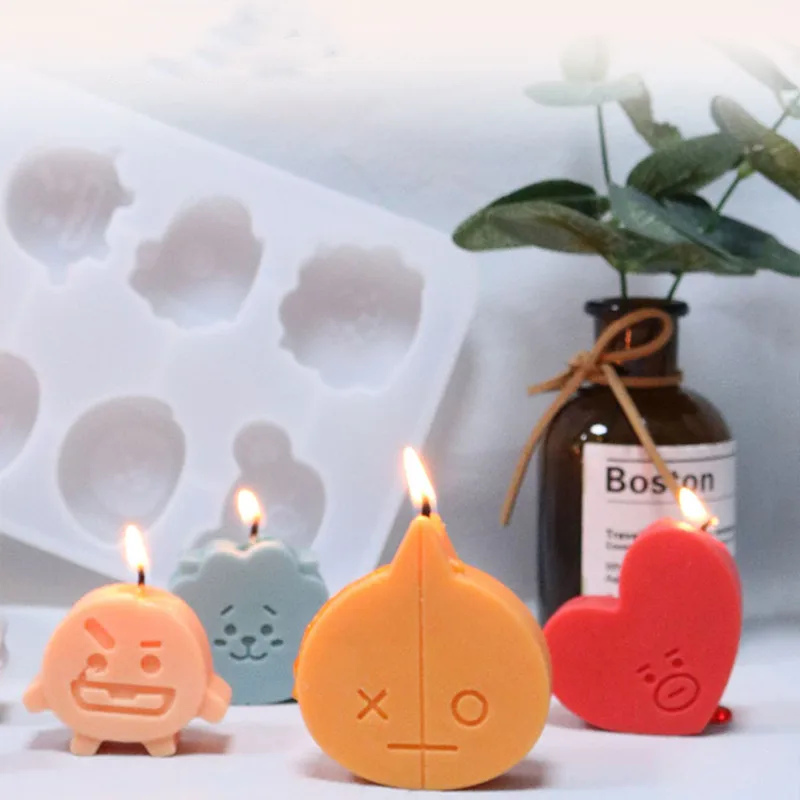 6 Cells Animal Shape Silicone Candle Mould Chocolate Pastry Cake Decorating Tool Scented Candle Mould Candle Making Supplies