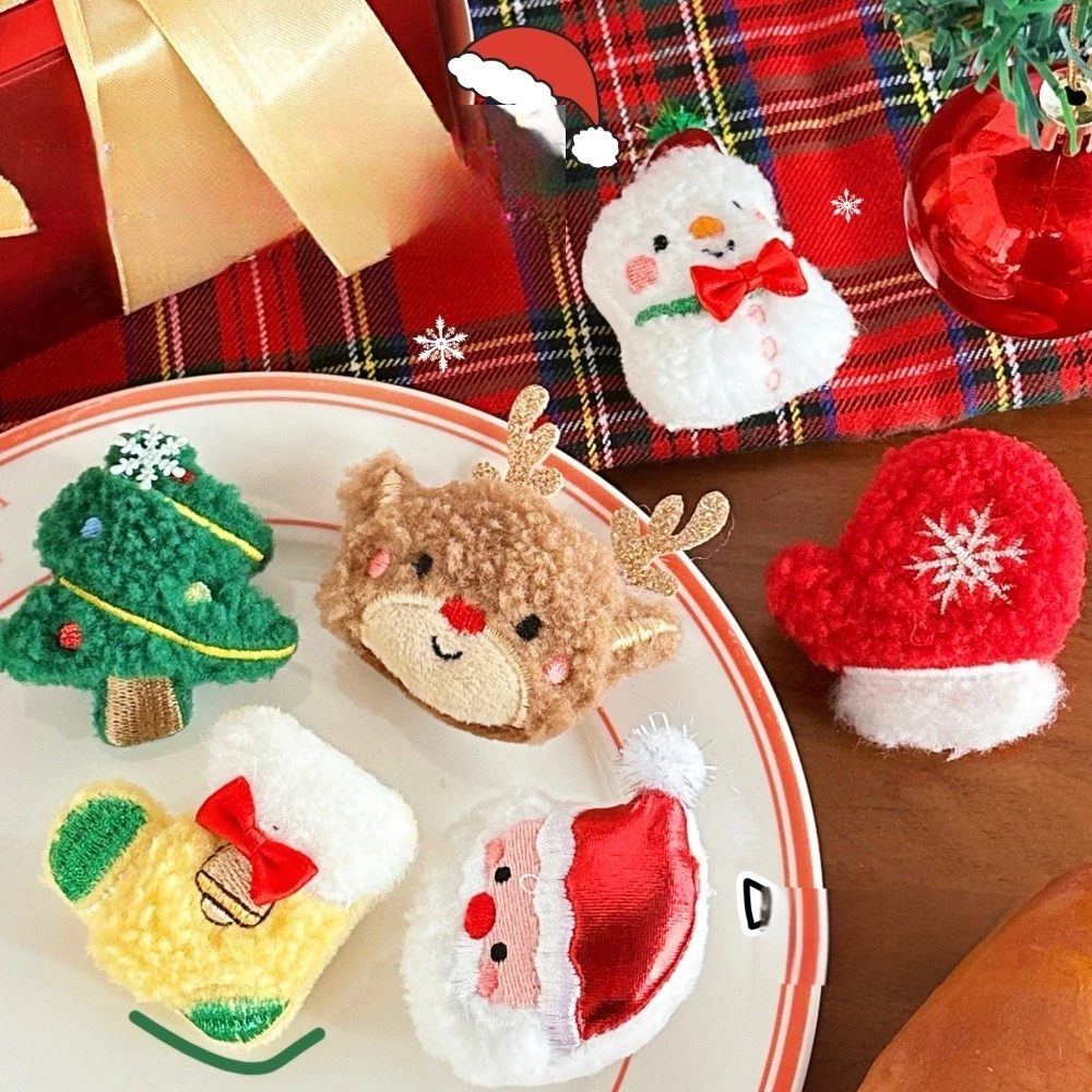 1/6 Pcs Christmas Plush Brooch Versatile Bag Accessories Gloves Clothing Decoration
