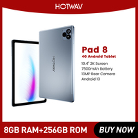HOTWAV Pad 8 Tablet 10.4 Inch 2K Octa-Core 8GB RAM+256GB ROM Unisoc T606 Phone Pad 13MP Android 13 7500mAh  4G LTE Tablets PC