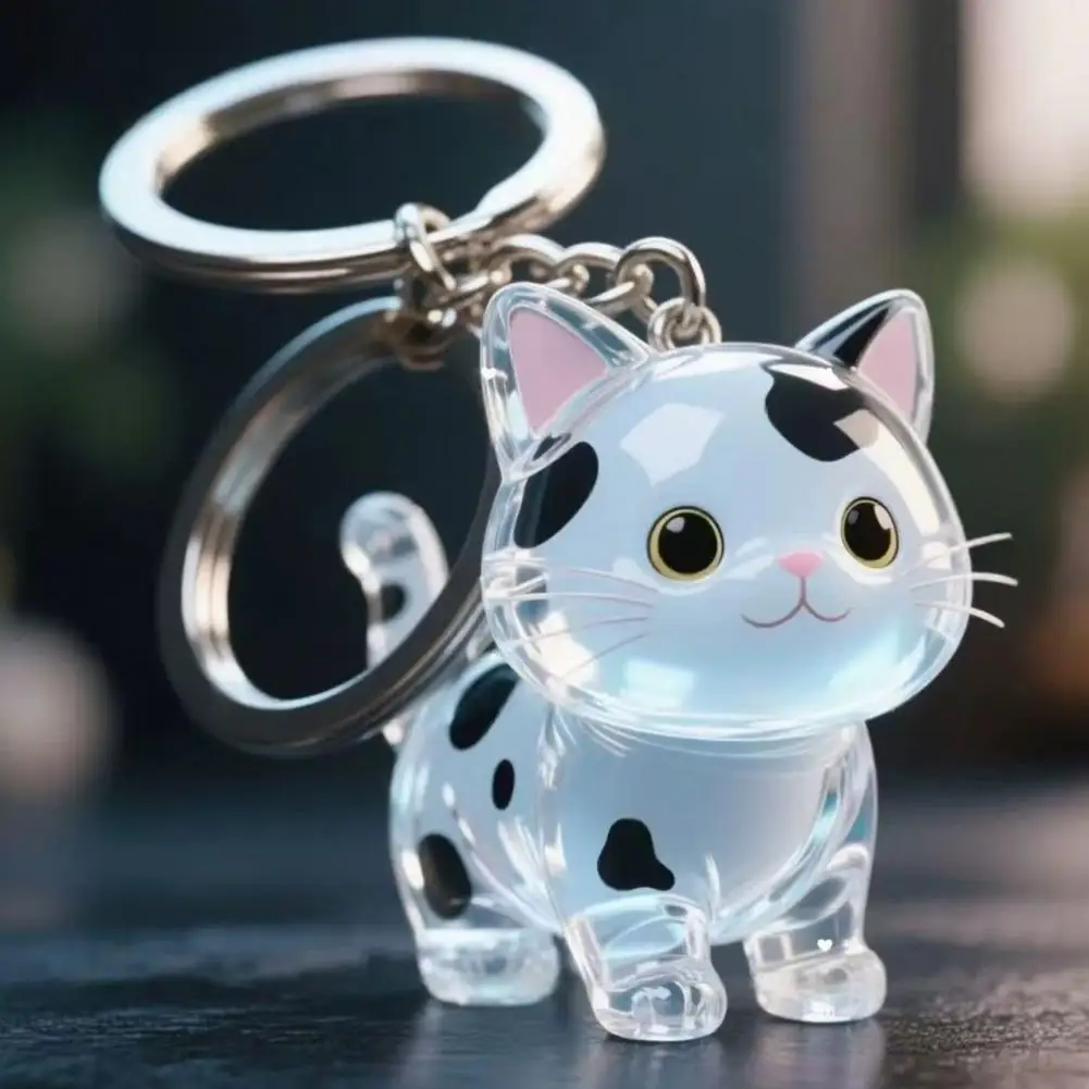 Pet Hair Keychain Transparent Cat Keychain Pendant Pet Hair Storage Box Hair Storage Bottle Key Ring Unique Pet Keepsake