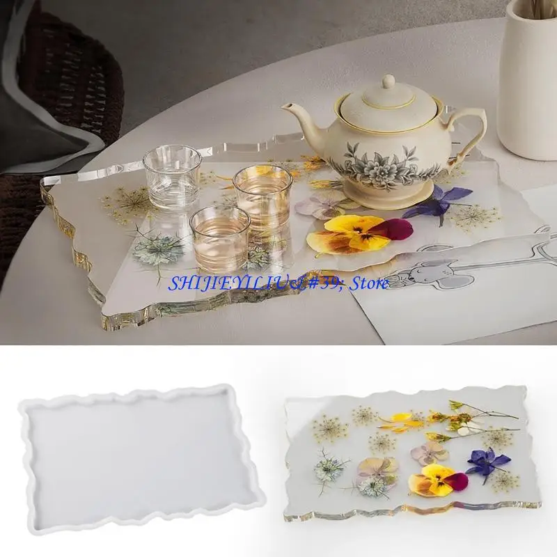 E21F Silicone Resin Moulds Irregular Jewelry Dish Mould Irregular DIY Tray Moulds