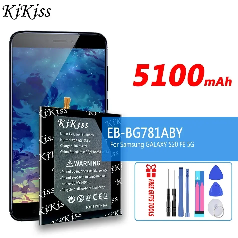 KiKiss EB-BG781ABY 5100mAh Replacement Battery for Samsung Galaxy S20 S 20 FE 5G SM-G781 A52 SM-A526/DS Batteries Tools