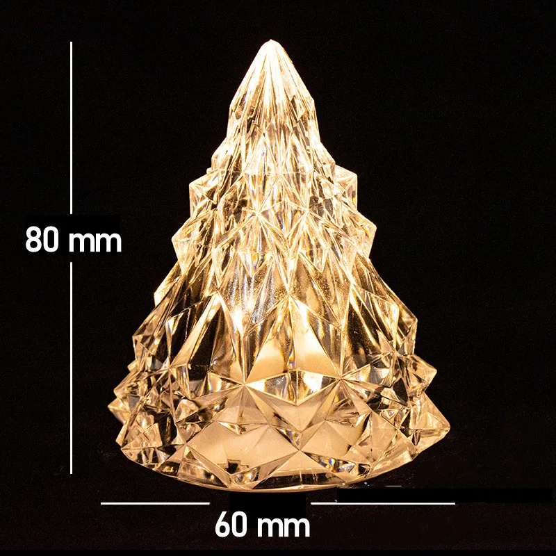 LEDキャンドルランプ,1/2/3/6ピース,クリエイティブな雰囲気,クリスマス,木の形,テーブルランプ,クリスタルダイヤモンド,暖かい/白/rgb