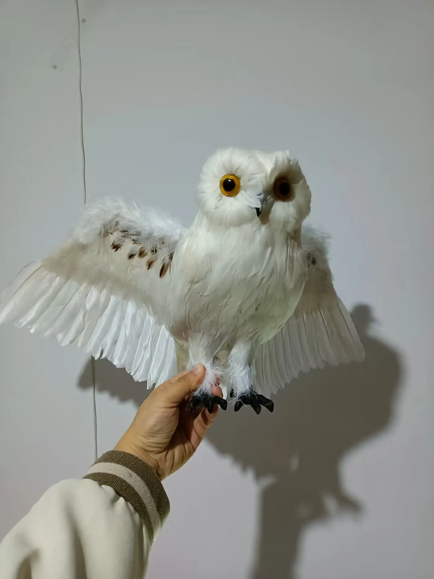 

new foam&feather wings simulation white owl garden decoration gift about 30x60cm d0549