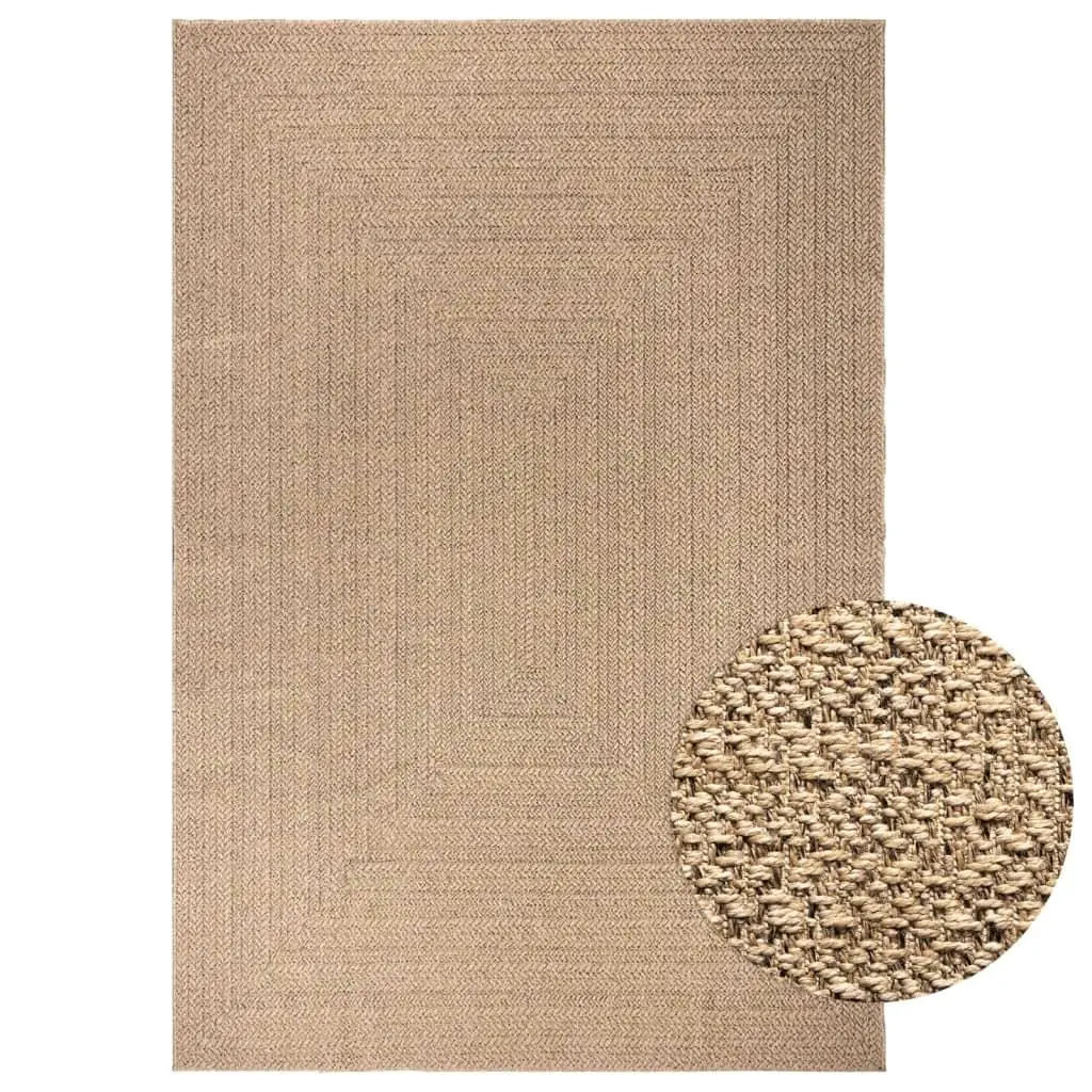 ZIZUR Jute Look Area Rug 200x290 cm for Indoor & Outdoor Use