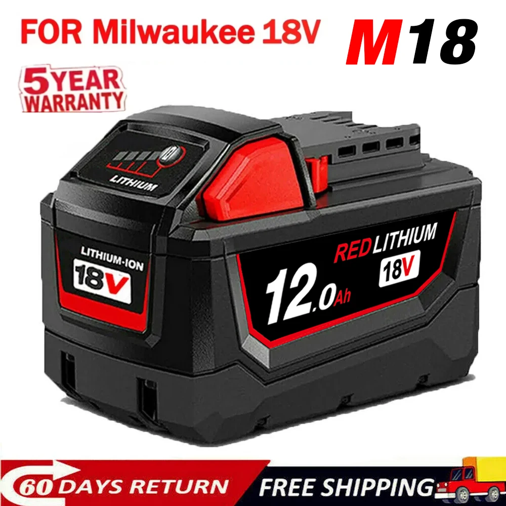 

Original for Milwaukee M18 48-11-1815 48-11-1850 2646-20 2642-21ct service M18 XC Lithium battery positive charger 18V 12000mAh