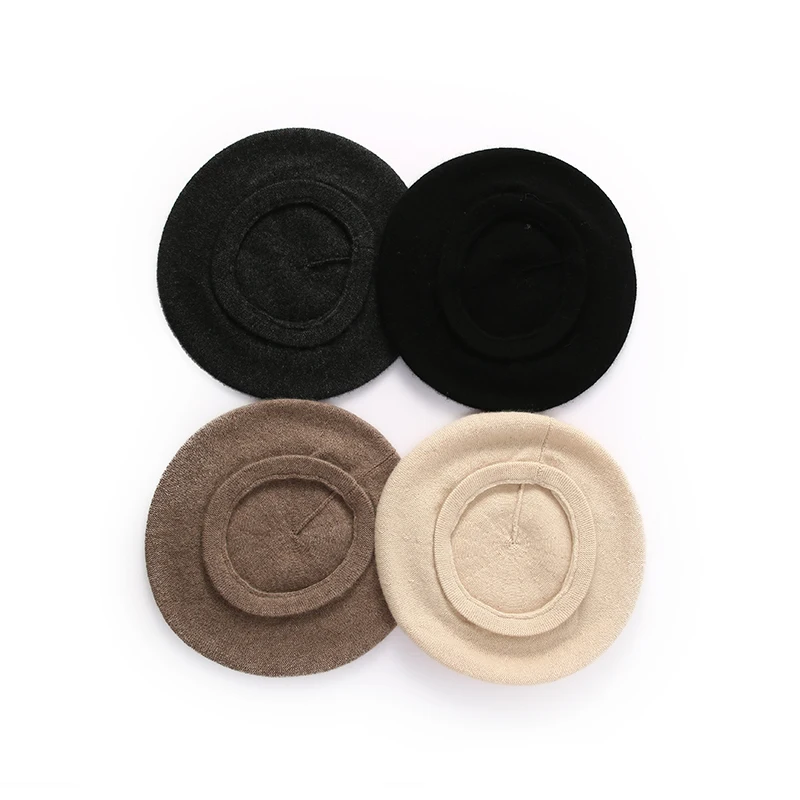 Nouvelle mode 100% cachemire femmes béret chapeau automne hiver luxe grâce dame béret chapeau cachemire tricots doux confortable chapeaux