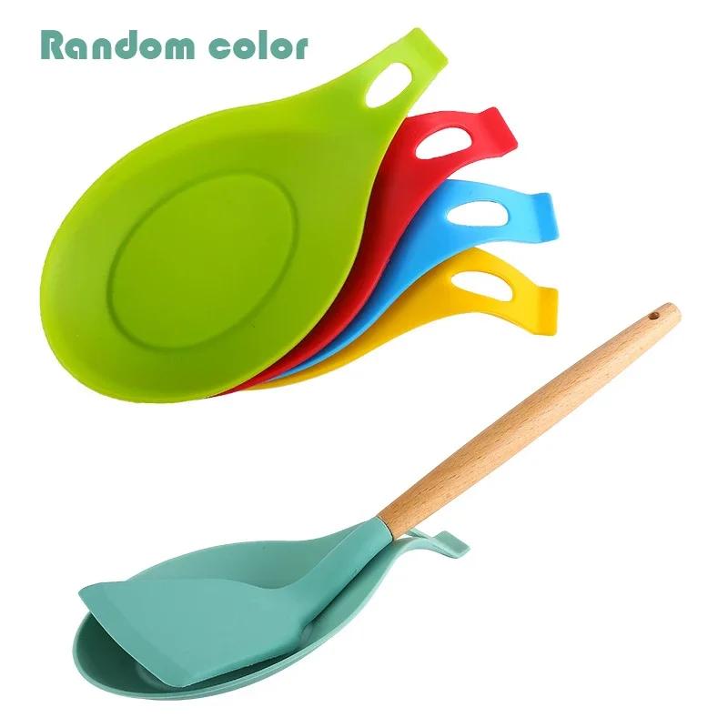 Silicone Kitchen Cooking Utensils Set with Wooden Handles Non-Stick Spatula and Shovel Kitchen Accessories