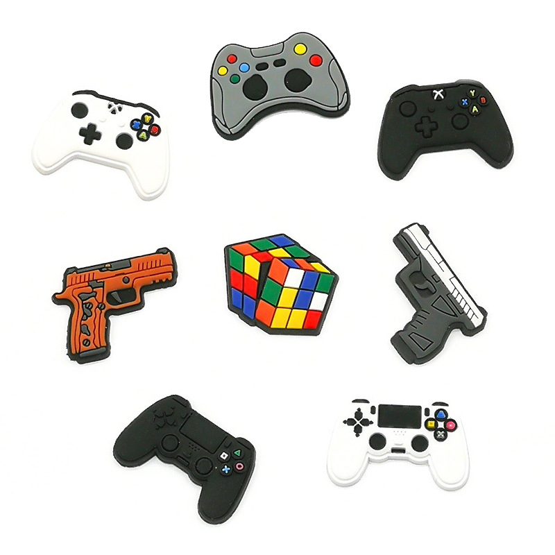  Game Shoe Charms for Crocs Accessories Charsm Clogs Bubble Slides Sandals PVC Shoe Decorations Girl Women Party Gift 